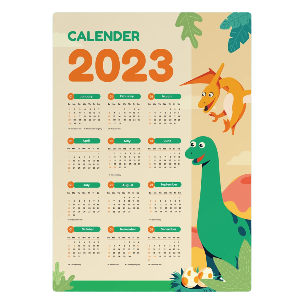 Calendrier carton rigide